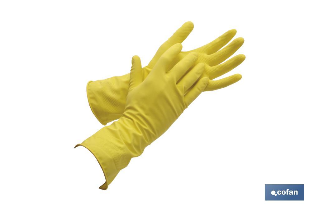 GUANTE DE LÁTEX AMARILLO FLOCADO TALLA 9 VENTA UNITARIA