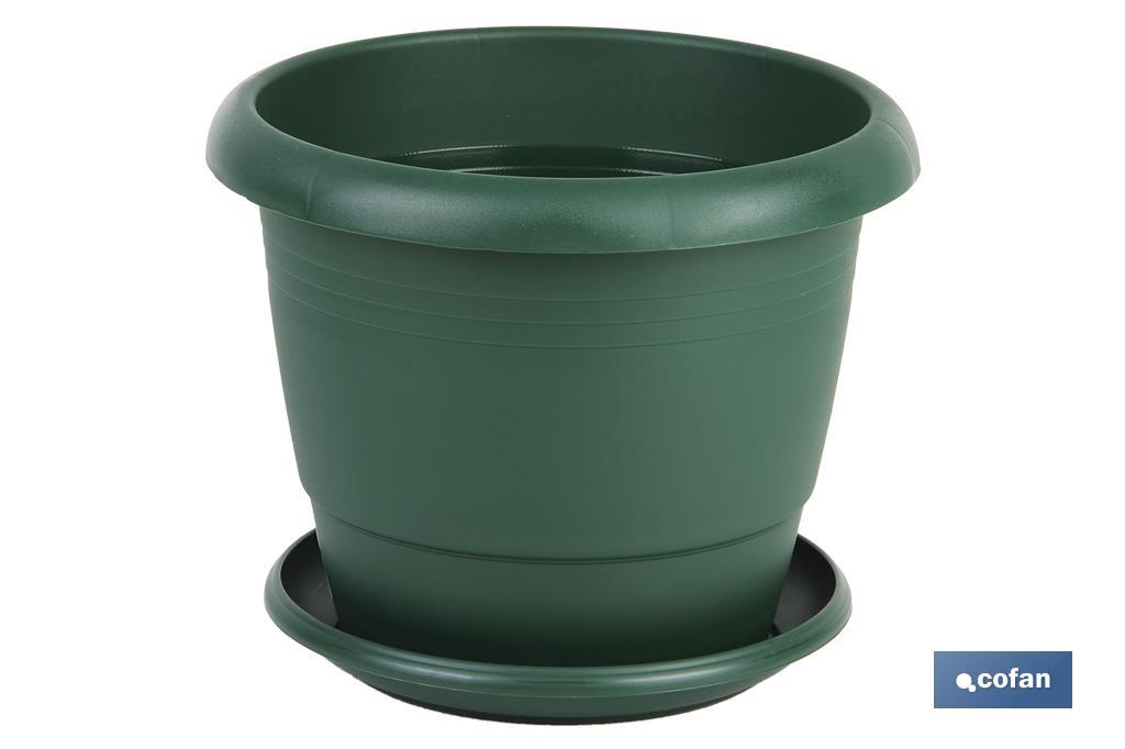 MACETA VERDE MODELO GARDENIA 30X25+ PLATO24CM