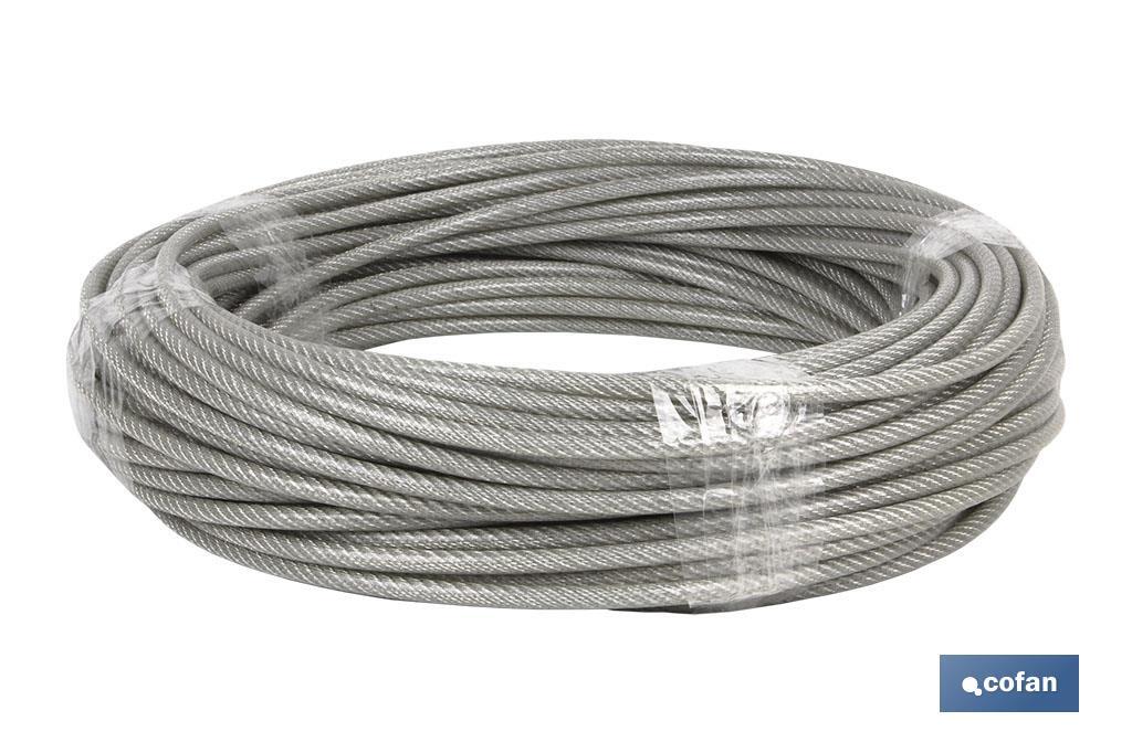 CABLE ACERO (5mm) 3X5MM  6X7+1 PLAST. (100 M)