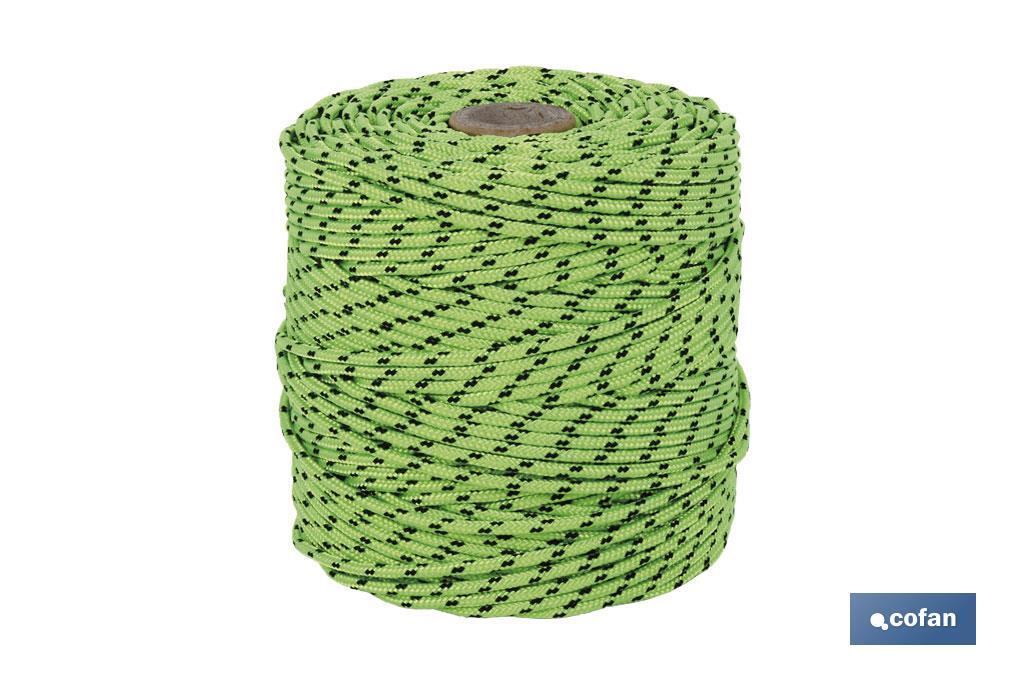 CORDÓN TRENZADO HIPPIE VERDE/NEGRO 3MM X 25 M (PACK: 1 UDS)