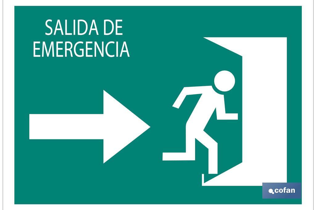 Salida emergencia Derecha Texto