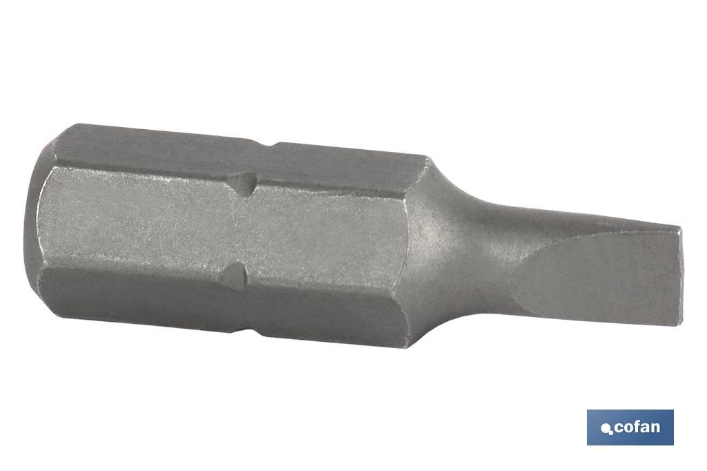 Punta plana para atornillador | Fabricada en acero al cromo vanadio | Medidas de la punta: 30 mm