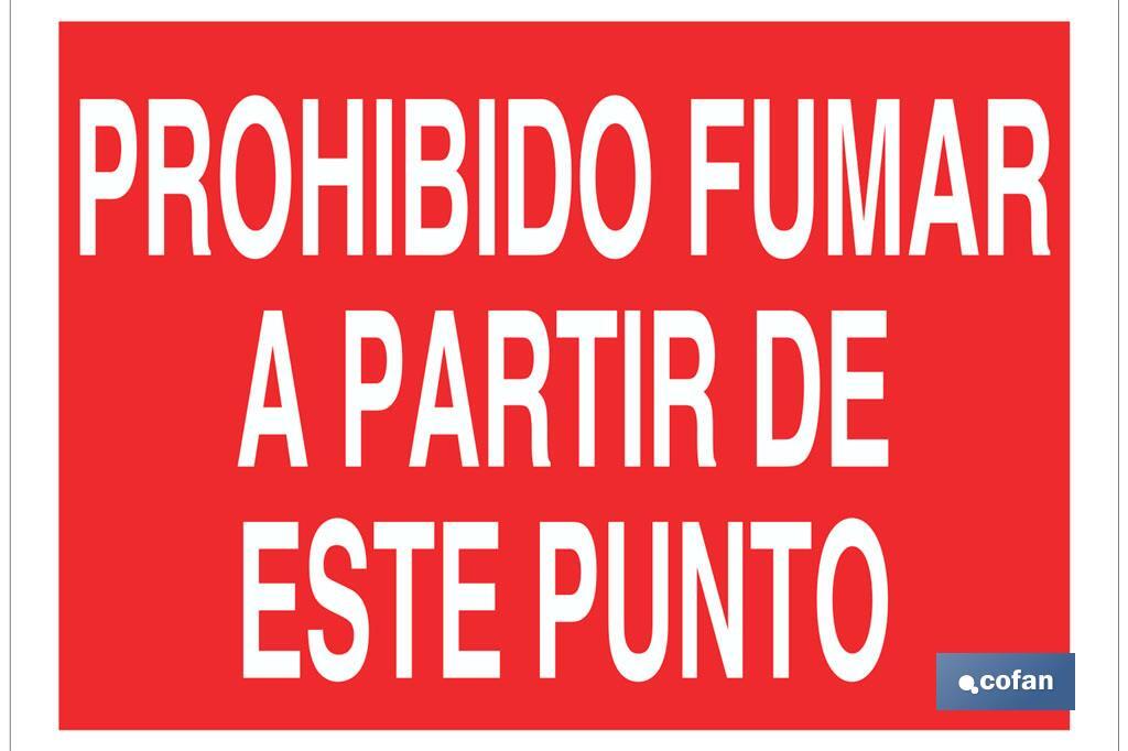 Prohibido fumar a partir de este punto