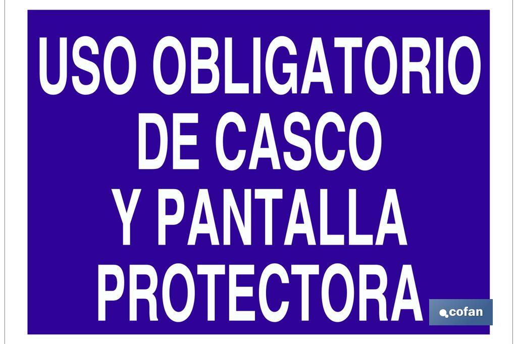 Uso obligatorio de casco y pantalla protectora