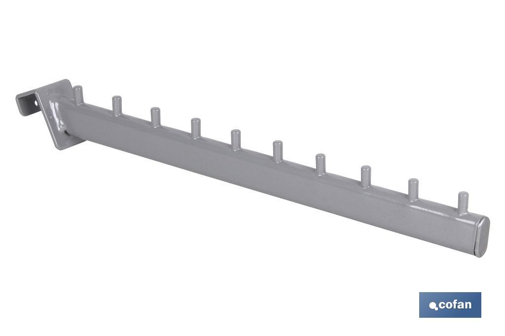 Percha Inclinada Ovalada con pivotes (para barra de carga)