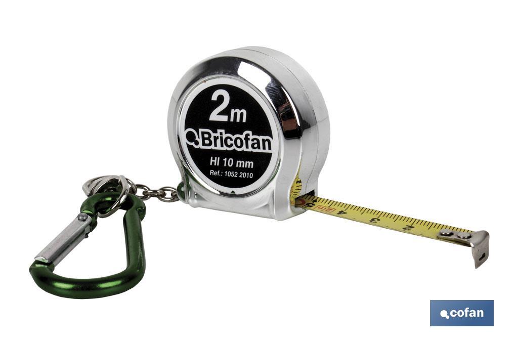 Flexómetro de metal | Incluye mosquetón para una mejor sujeción | Medidas del flexómetro 2 metros