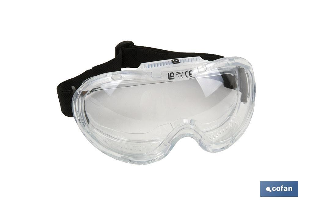 Gafas de Protección contra proyecciones, confortables y ligeras, lentes con tratamiento antirrayaduras, ajuste con goma, protec