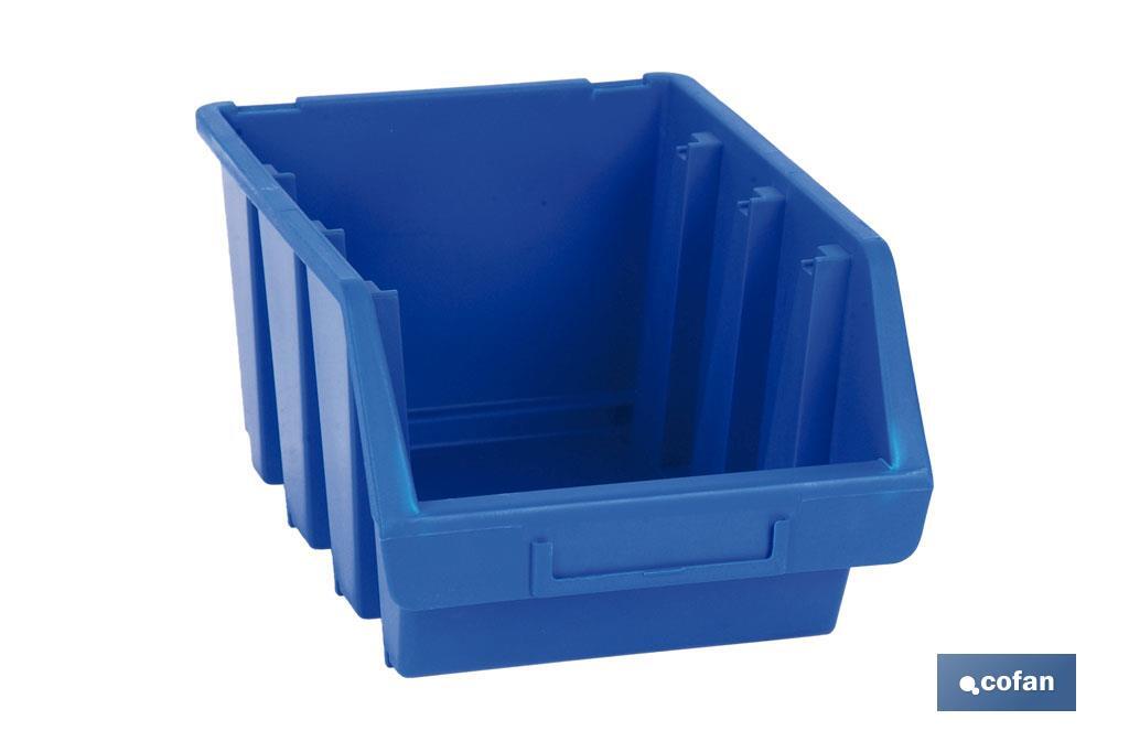 Gaveta apilable almacenamiento Súper 5 color azul | Con porta etiquetas | Fabricada en polipropileno