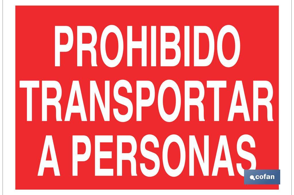 Prohibido transportar a personas
