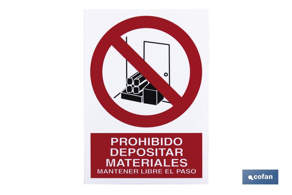Prohibido Depositar materiales
